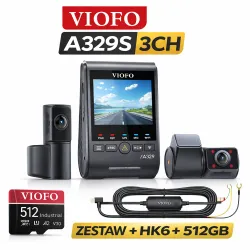 VIOFO A329S 3CH 4K + HK6 + Karta 512GB – Zestaw